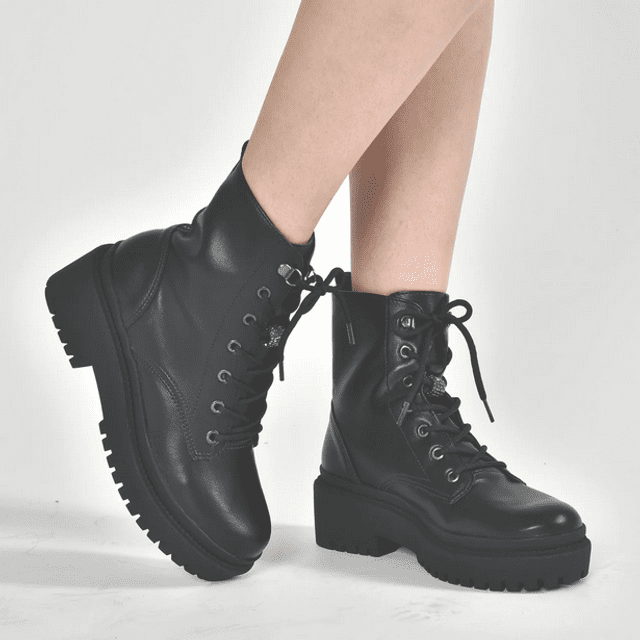 Via Marte Coturno De Salto Baixo Bota Coturno Feminina Salto Baixo