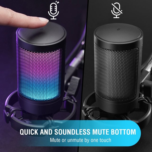 Microfone Usb Condenser para PS4, Pc, Ps5, Xbox, RGB | 4Gamers