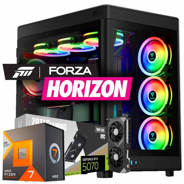 Computador Gamer para Forza Horizon 6 Ryzen 7 7800X3D, RTX 5070, Ram ...