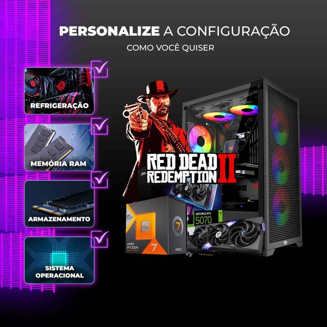 Computador Gamer para Red Dead Redemption 2 Ultra Ryzen 7 7800X3D, RTX ...
