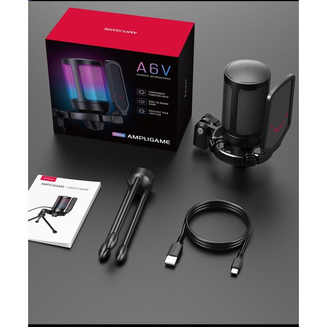 Microfone Usb Condenser para PS4, Pc, Ps5, Xbox, RGB | 4Gamers