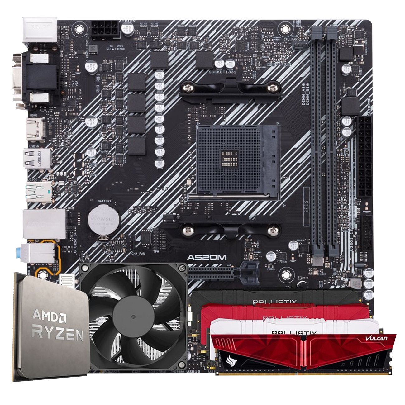 Kit Upgrade, AMD Ryzen 5 5600G, A520M DDR4, 8GB DDR4