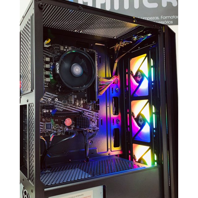 Computador PC Gamer Nível 15 Completo / Intel Core I7 3770 / 16GB RAM DDR3  / Placa de Vídeo AMD RX 550 / SSD 240GB / Kit Gamer + Monitor LED FULL HD