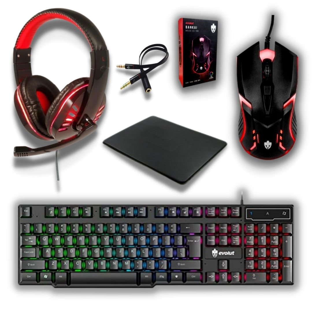 Kit Gamer Led Completo Para Jogos e Stream Mousepad de Jogo