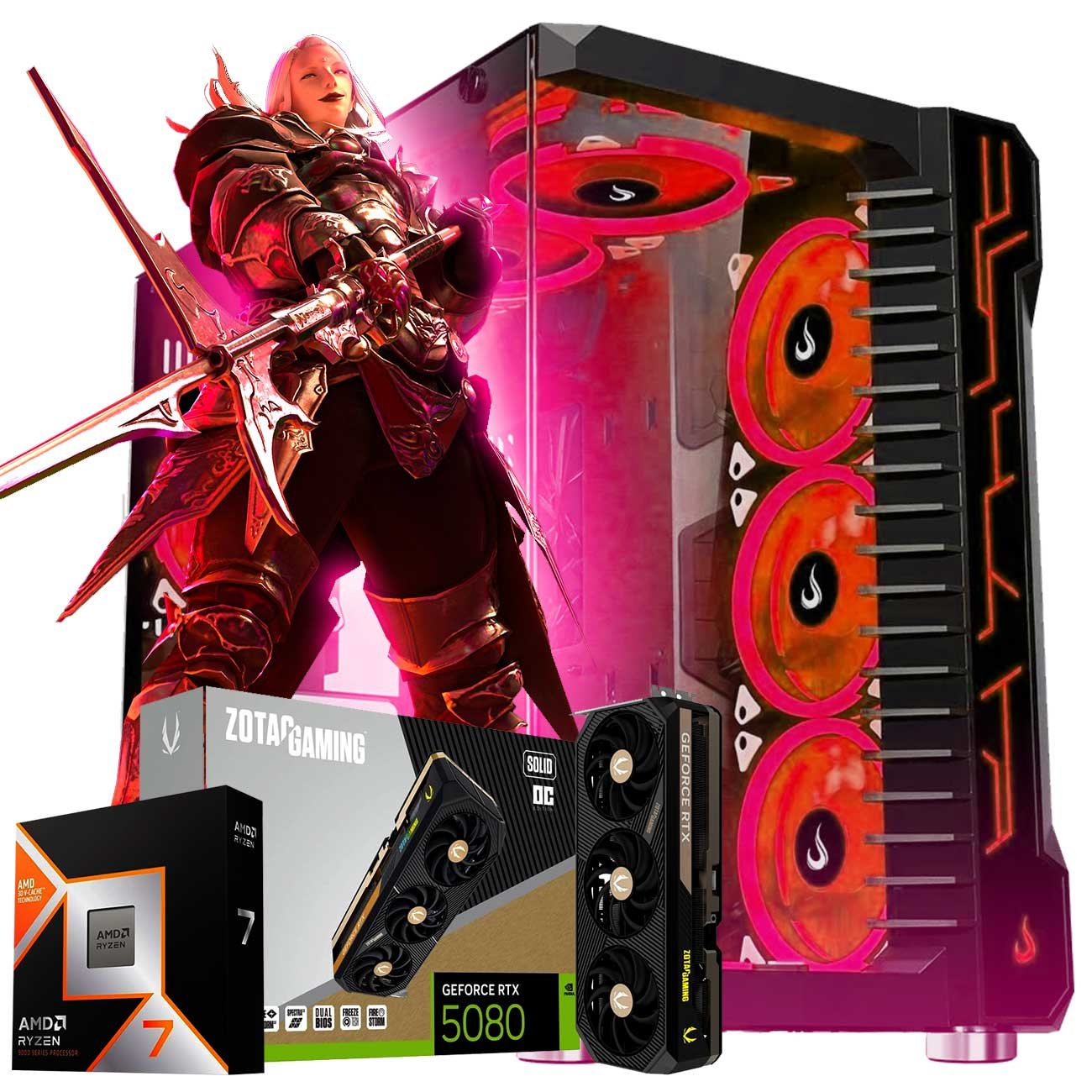 PC Gamer AMD Ryzen 7 9800X3D, GeForce RTX 5080 16GB, Ram DDR5, SSD
