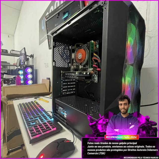 Computador PC Gamer Nível 65 Completo / Intel Core I7 11700F / 16GB DDR4 / Placa de Vídeo RTX 3070 8GB / SSD 480GB / Fonte PFC Ativo Bivolt + Monitor e Kit Gamer