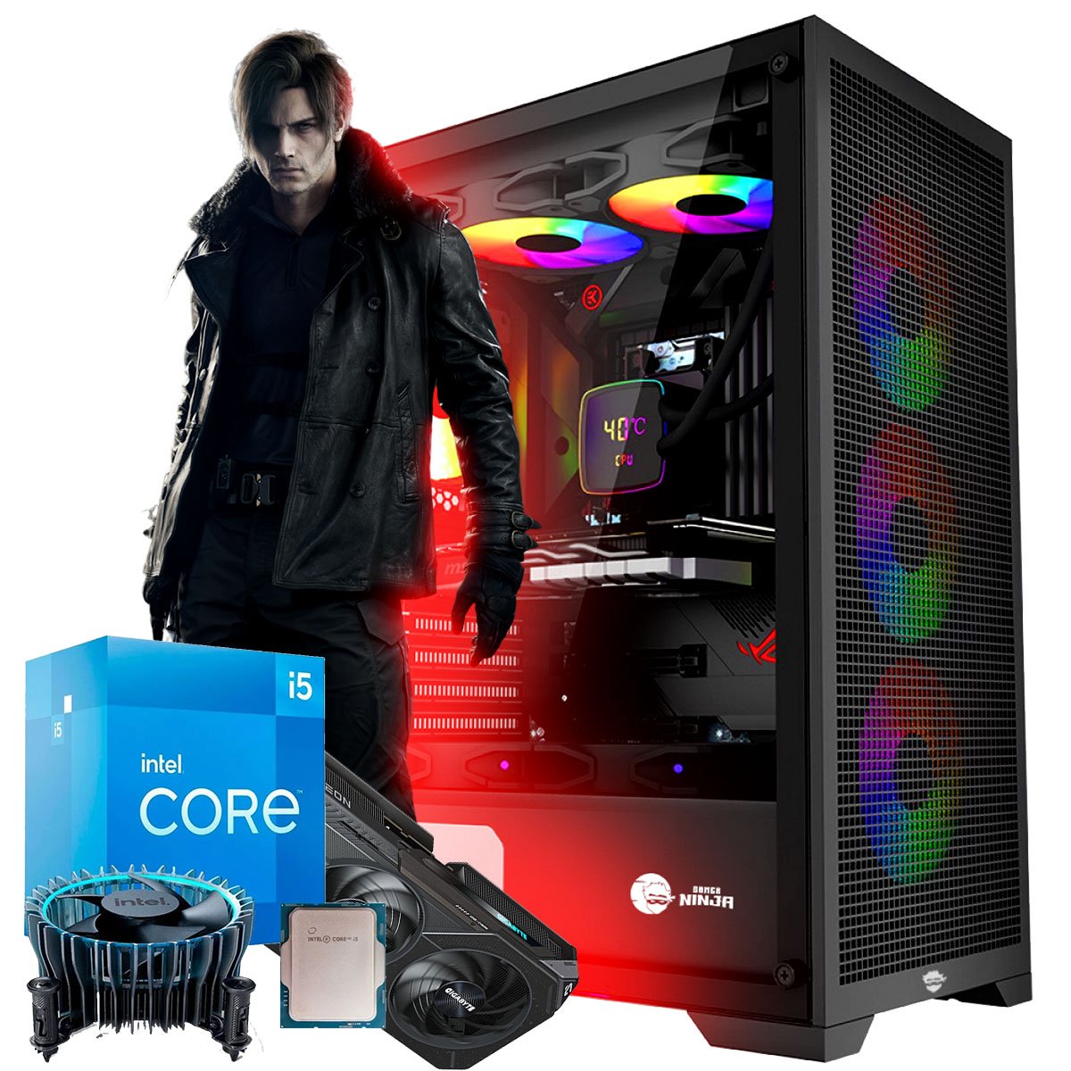 PC Gamer Intel i5-13400F, Radeon RX 9060 8GB, Ram DDR4, SSD M.2