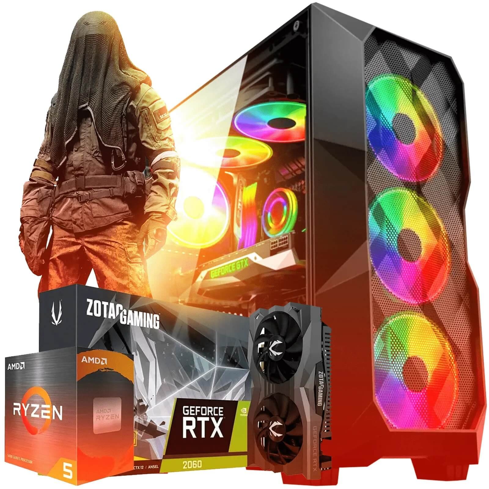 Rtx 2060 Ryzen 5600x Warzone Computador PC Gamer Nível 50-β Amd