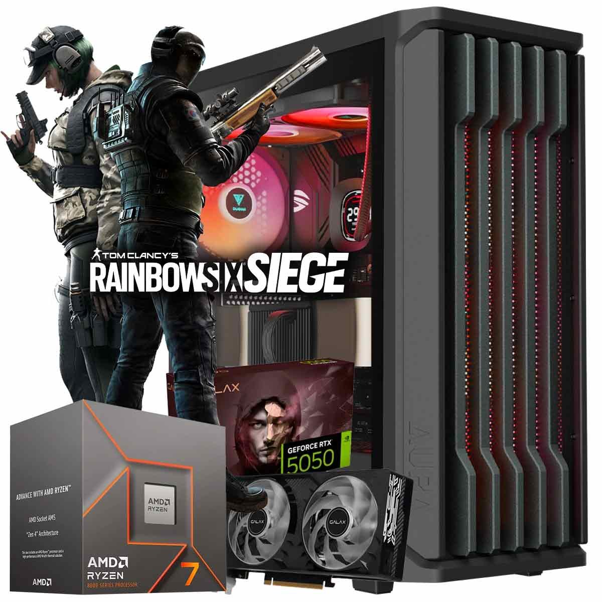 PC Gamer para Rainbow Six Siege, Ryzen 7 8700f, Rtx 5050, Ram DDR5 ...