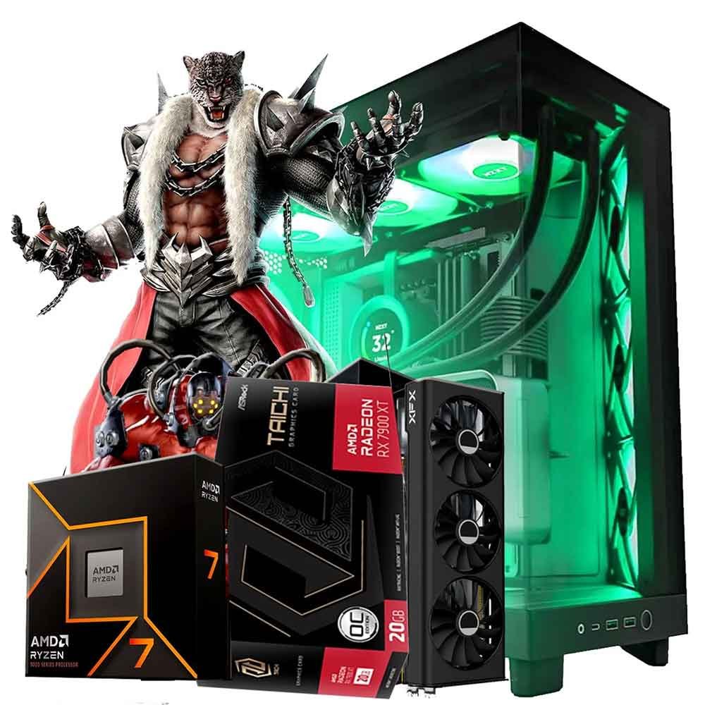 ゲーミングPC RX7800 XT Ryzen 9700 PC Gamer Ryzen 7 9700X, RX 7900 XT 16GB, DDR5, SSD NVMe M.2, W11