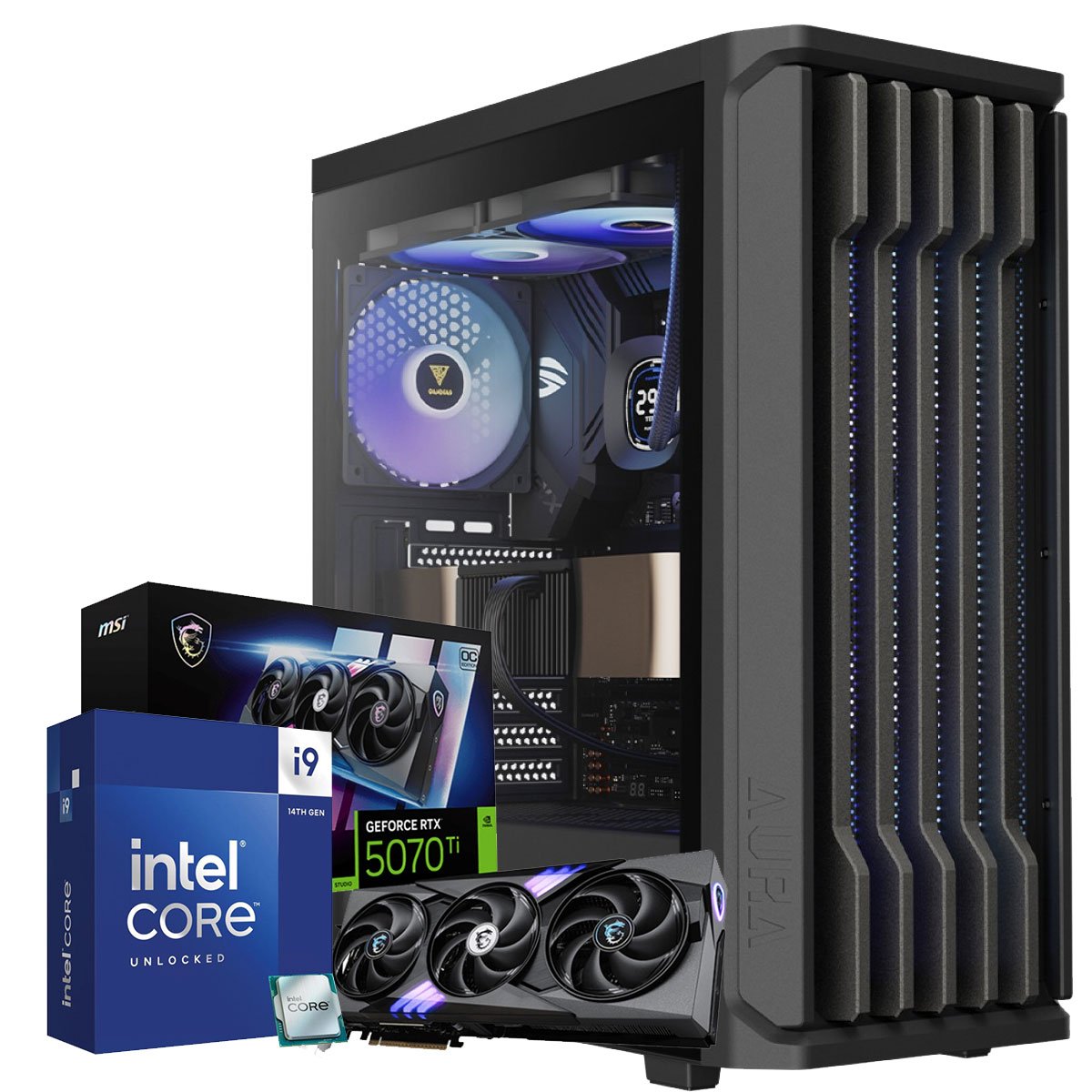 Windowsデスクトップ i9 14900K+ 5070ti+ Ddr5 64gb PC para Edição de Vídeo e Animação 3D - Intel Core i9-14900K, RTX