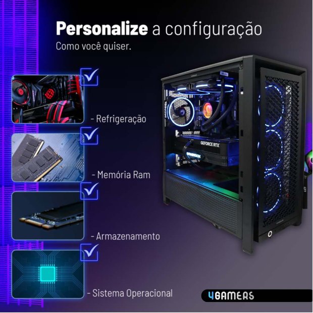 PC Gamer Ryzen 9 9950X3D, RTX 5090, Ram DDR5, SSD NVMe, Fonte 1200W ...