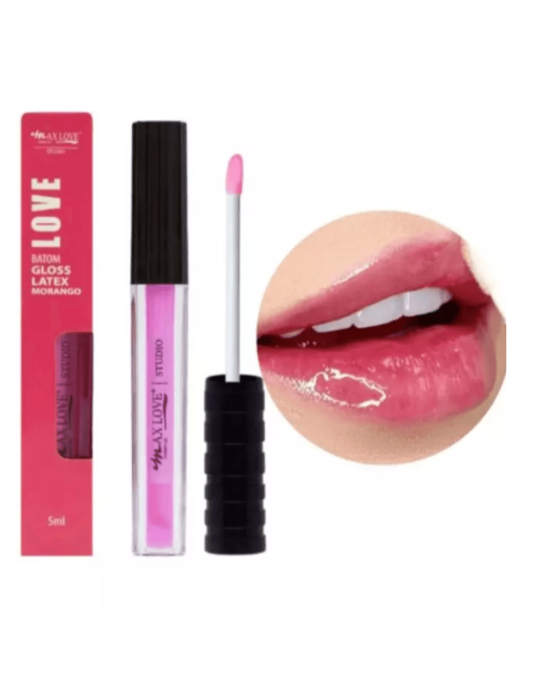 BATOM GLOSS LATEX MAX LOVE MORANGO | Sister Make Distribuidora