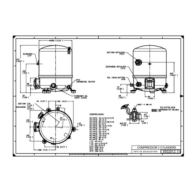 Compressor DANFOSS MT80-9V MT80HP9AVE 6.5HP R22 380V Trifá | Refriar