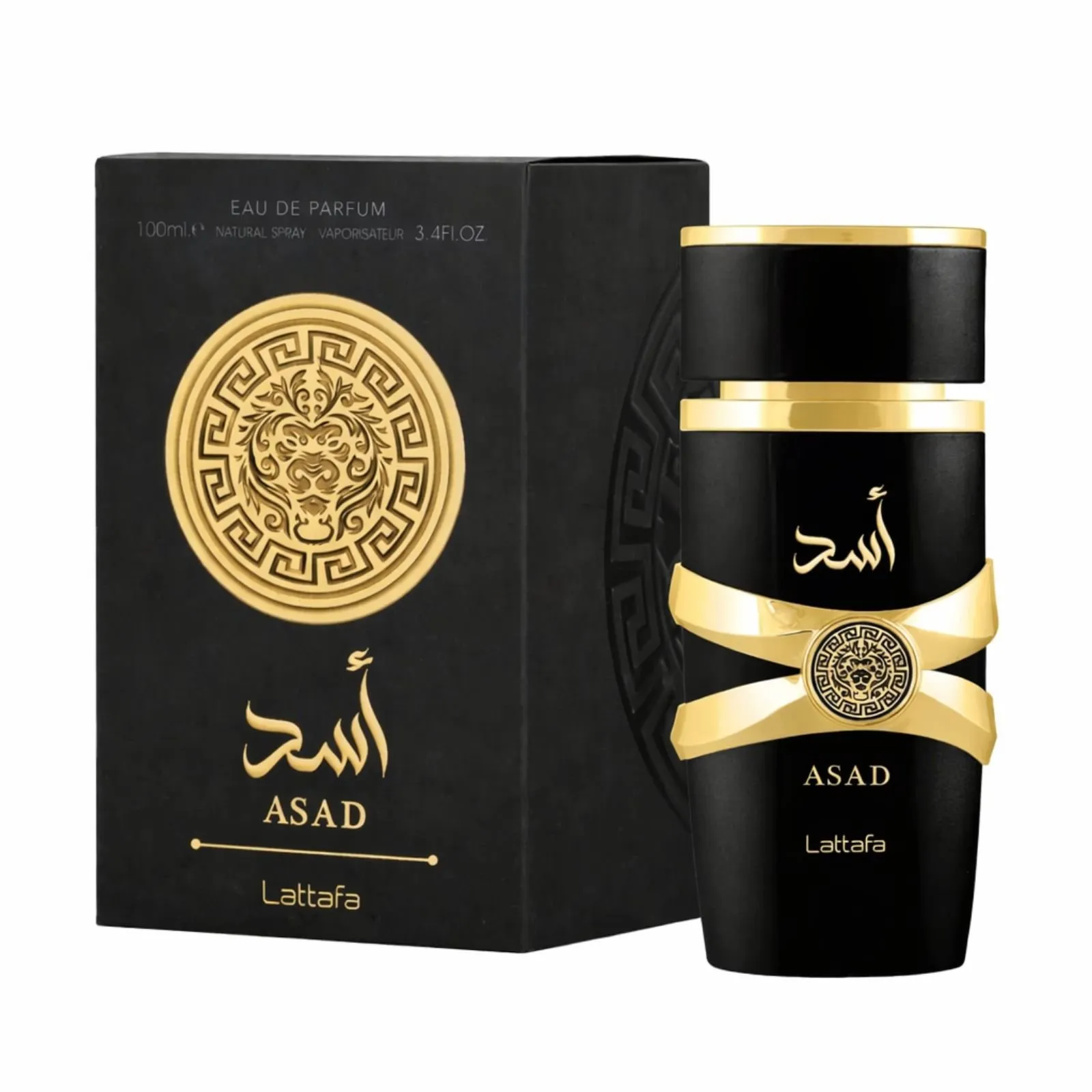 Caixa original do Asad Lattafa Eau de Parfum 100 ml, perfume árabe importado