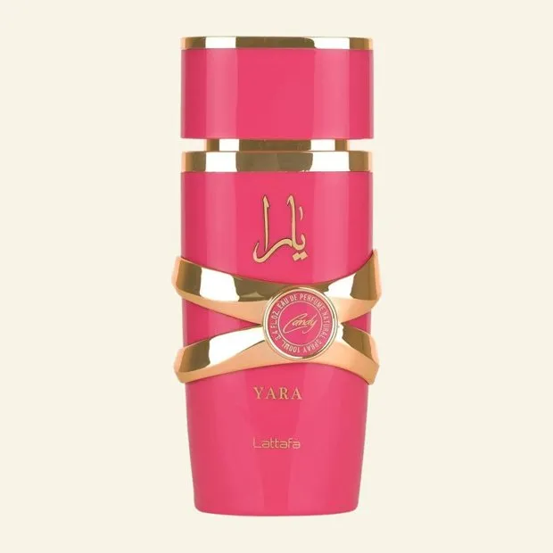 Lattafa Yara Candy Eau de Parfum 100ml — foto técnica do produto, fundo branco
