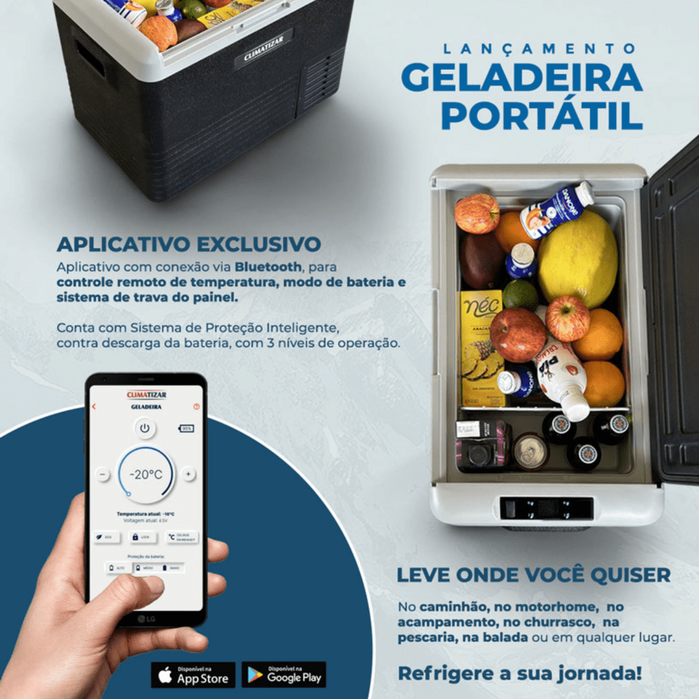 Geladeira Portátil 50L 12v 24v 110v 220v | Campagnaro | Campagnaro