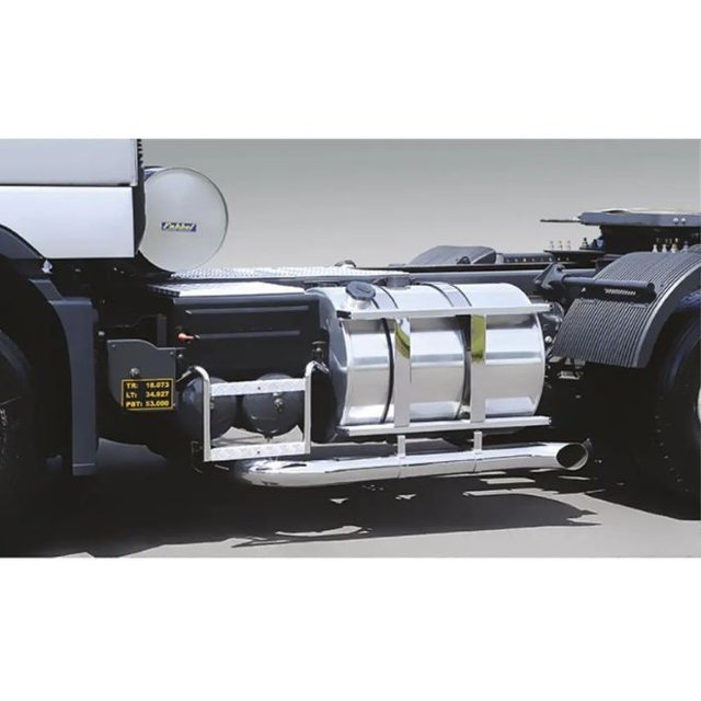 Escapamento Cromado Volvo Fh Até 2014 5" Longo Lado Esquerdo Com Recorte no Stribo Caixa Bateria
