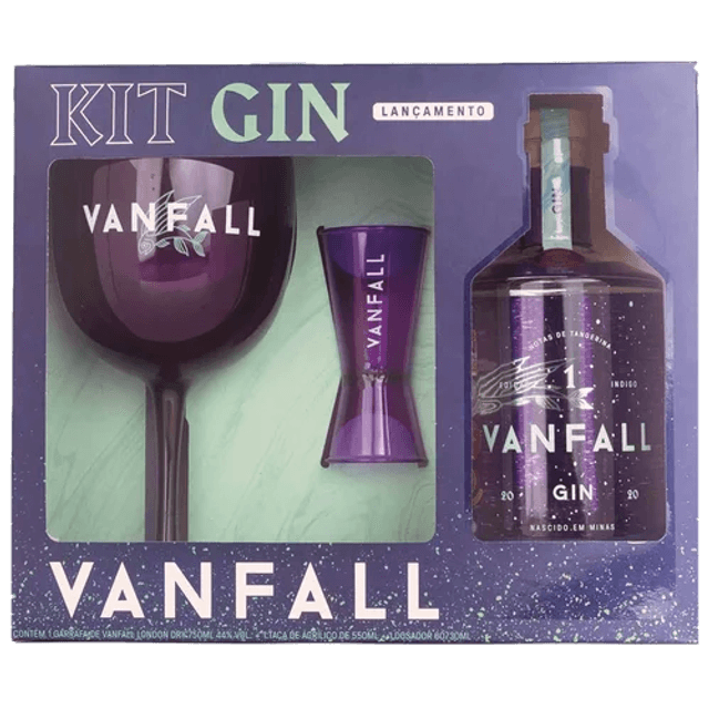 Kit Gin Vanfall | Gin + Taça + Dosador | Vanfall Destilaria | Gin ...