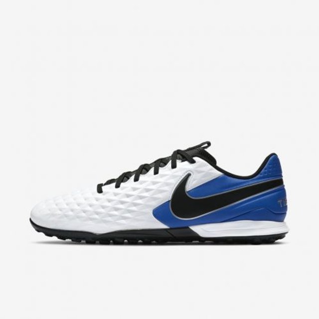 chuteira nike society azul e branca
