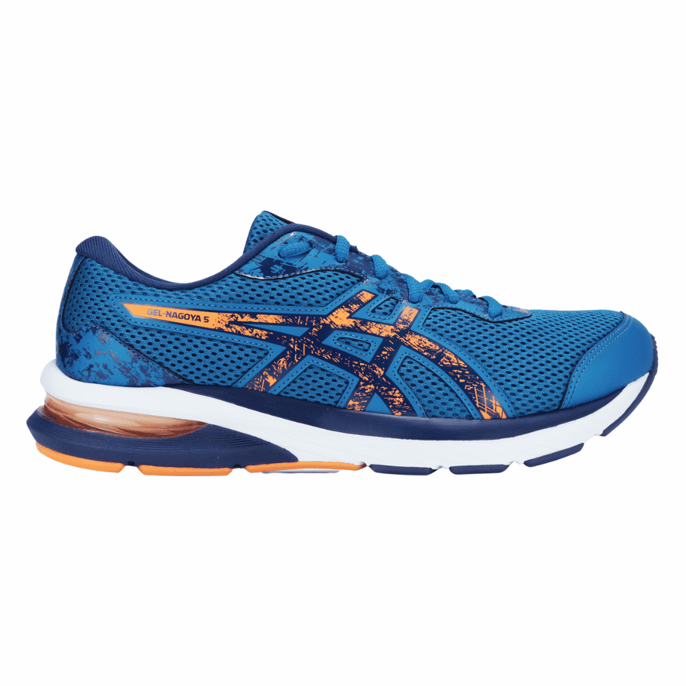 Tenis asics masculino 2024 azul e laranja