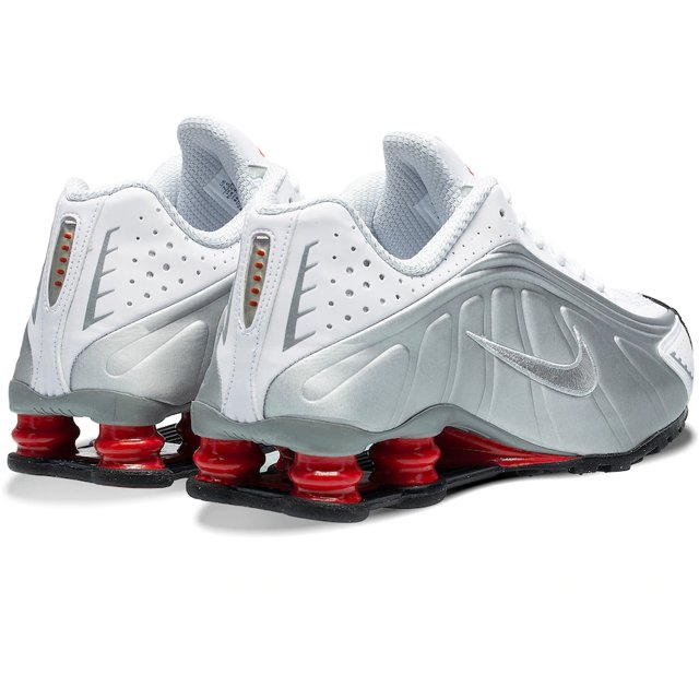 nike shox r4 branco com prata