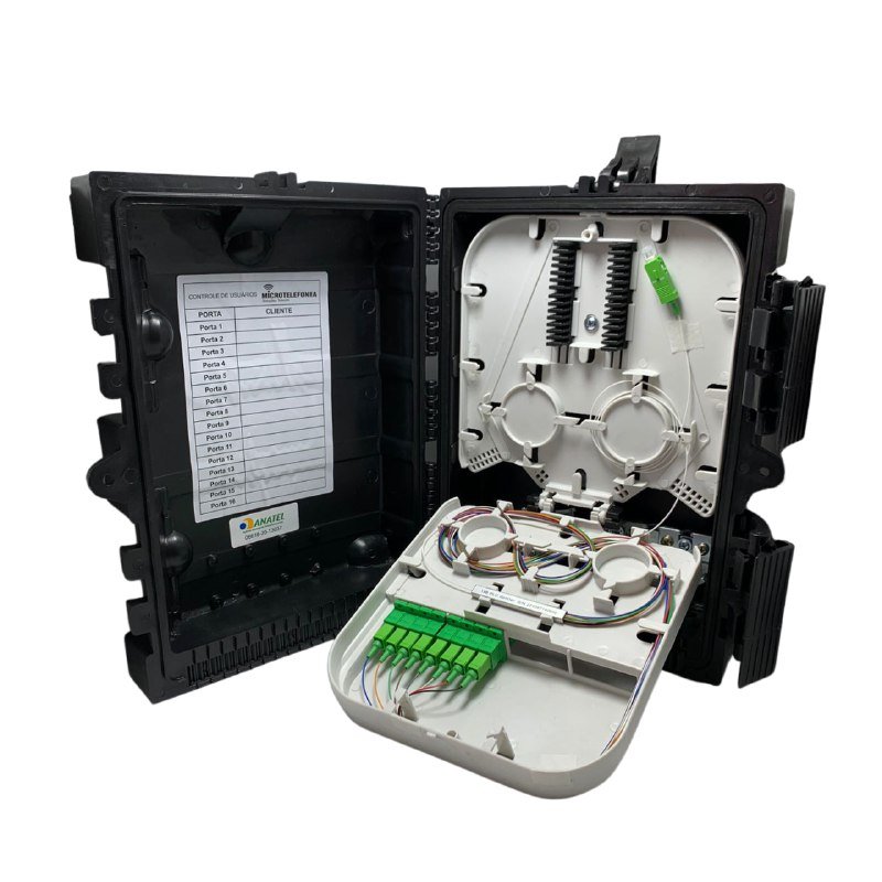 CAIXA DE ATENDIMENTO ÓPTICO 16 ATENDIMENTOS COMPLETA 1X8 APC
