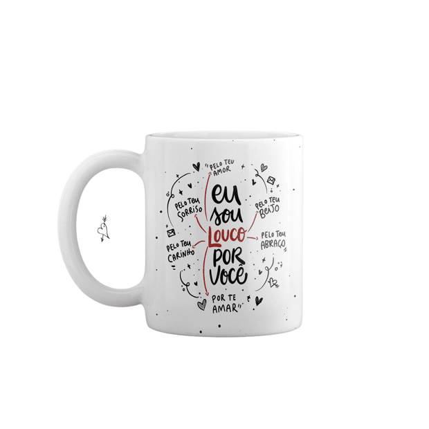 Caneca Namorados Amor Love Flork Casal Meme Cerâmica 325ml