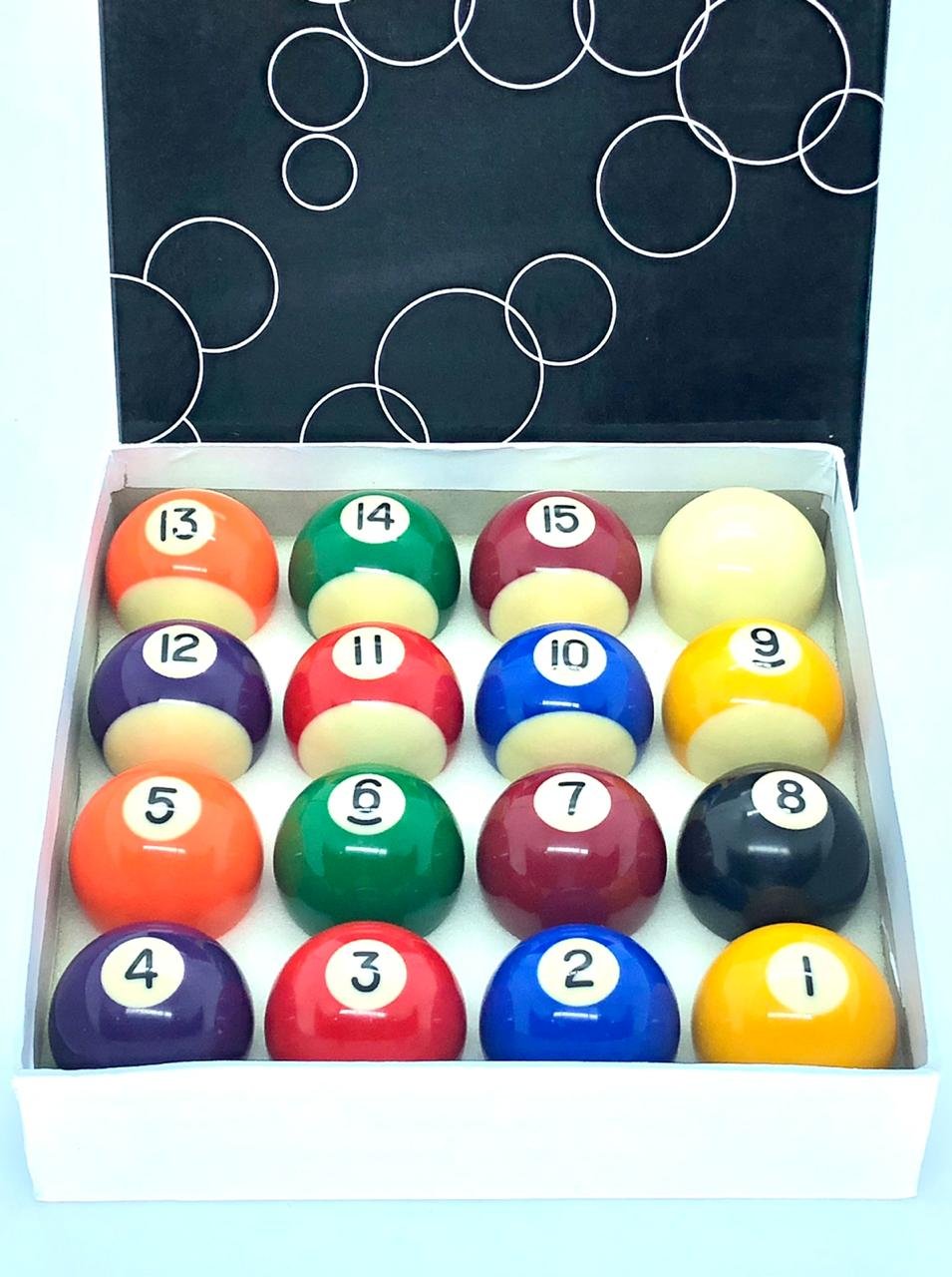Jogo de Bola de Bilhar Sinuca de 50mm - Billiard - Bolas de Sinuca
