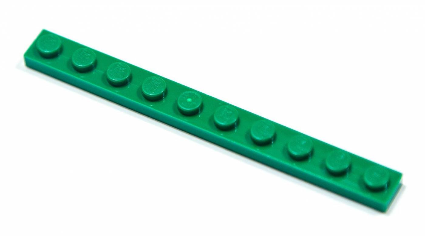 Lego Plate 1x10 - Verde - PN 4477 / CN 447728 / 6004926 / 4508535 ...