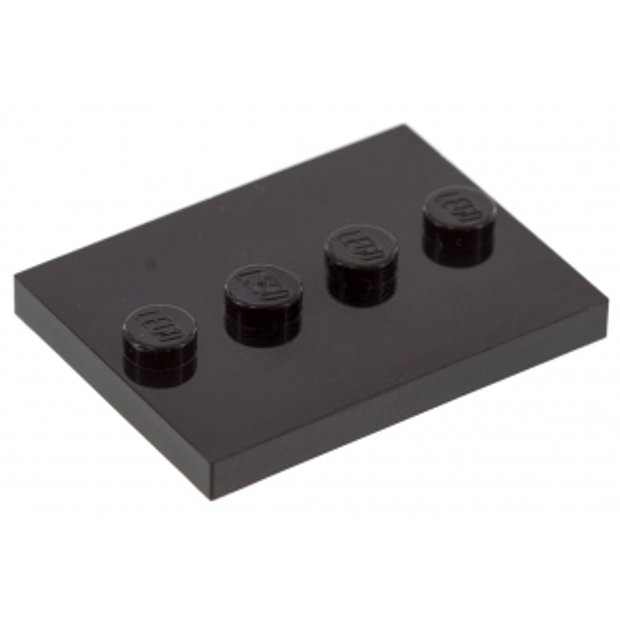 Lego Plate 3x4 com 4 Studs - Base Minifiguras - Preto - PN 17836 ...