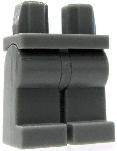Lego Minifigura pernas Preta Hip W Faixa Vermelha Cinza Escuro lamentava Caveira Prata