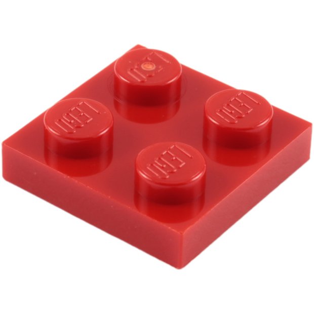 Lego Plate 2x2 - Vermelho - PN 3022 / CN 302221 / 4613974 | Techbricks