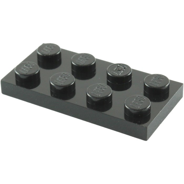 Lego Plate 2x4 - Preto - PN 3020 / CN 302026 | Techbricks