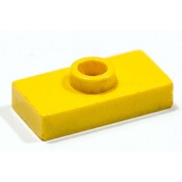 LEGO Plate / Tile 1x2 com 1 Stud central Amarelo PN 3794 / 15573