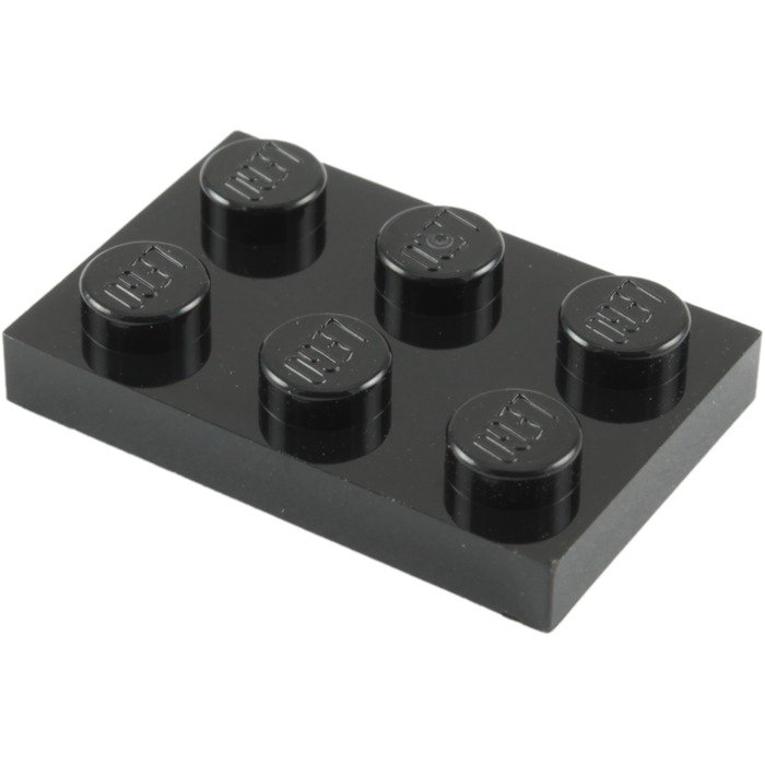 Lego Plate 2x3 - Preto- PN 3021 / CN 302126 | Techbricks