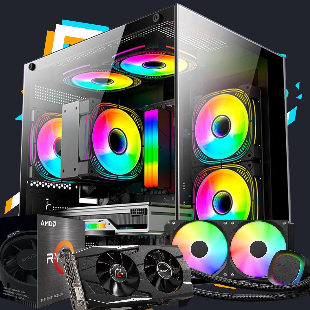 Pc Gamer Stage Ryzen 5500 16GB DDR4 Radeon RX 580 8GB