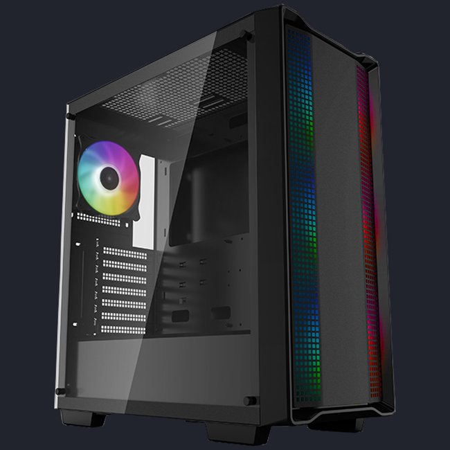 Gabinete Gamer DeepCool CC560 FS C/ 4 Fans Rainbow - Preto 