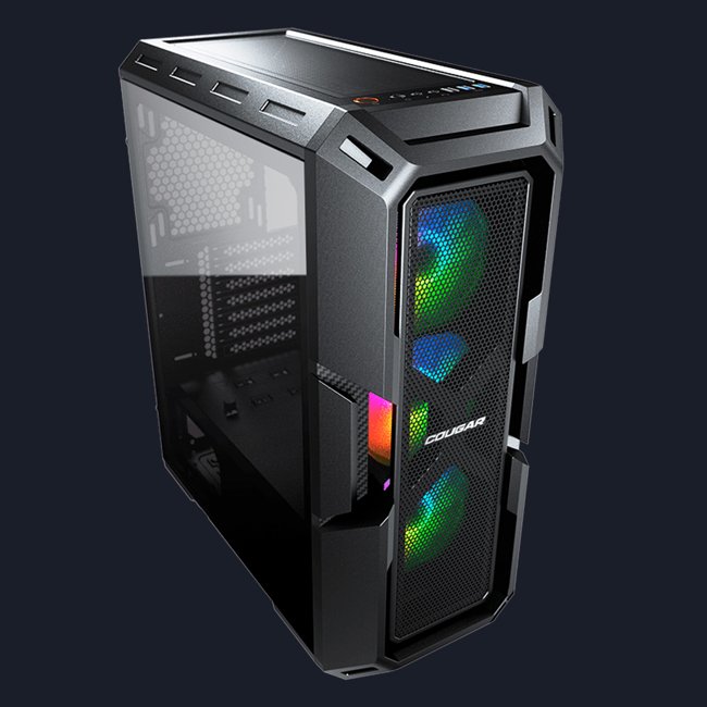 Gabinete Gamer Cougar MX440 MESH RGB, MID-TOWER, Lateral de Vidro, C/ 3 FANS RGB, Preto