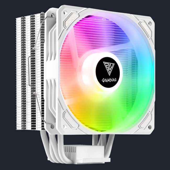 Cpu Cooler Boreas E1-410 WH Gamdias 120mm RGB - Branco