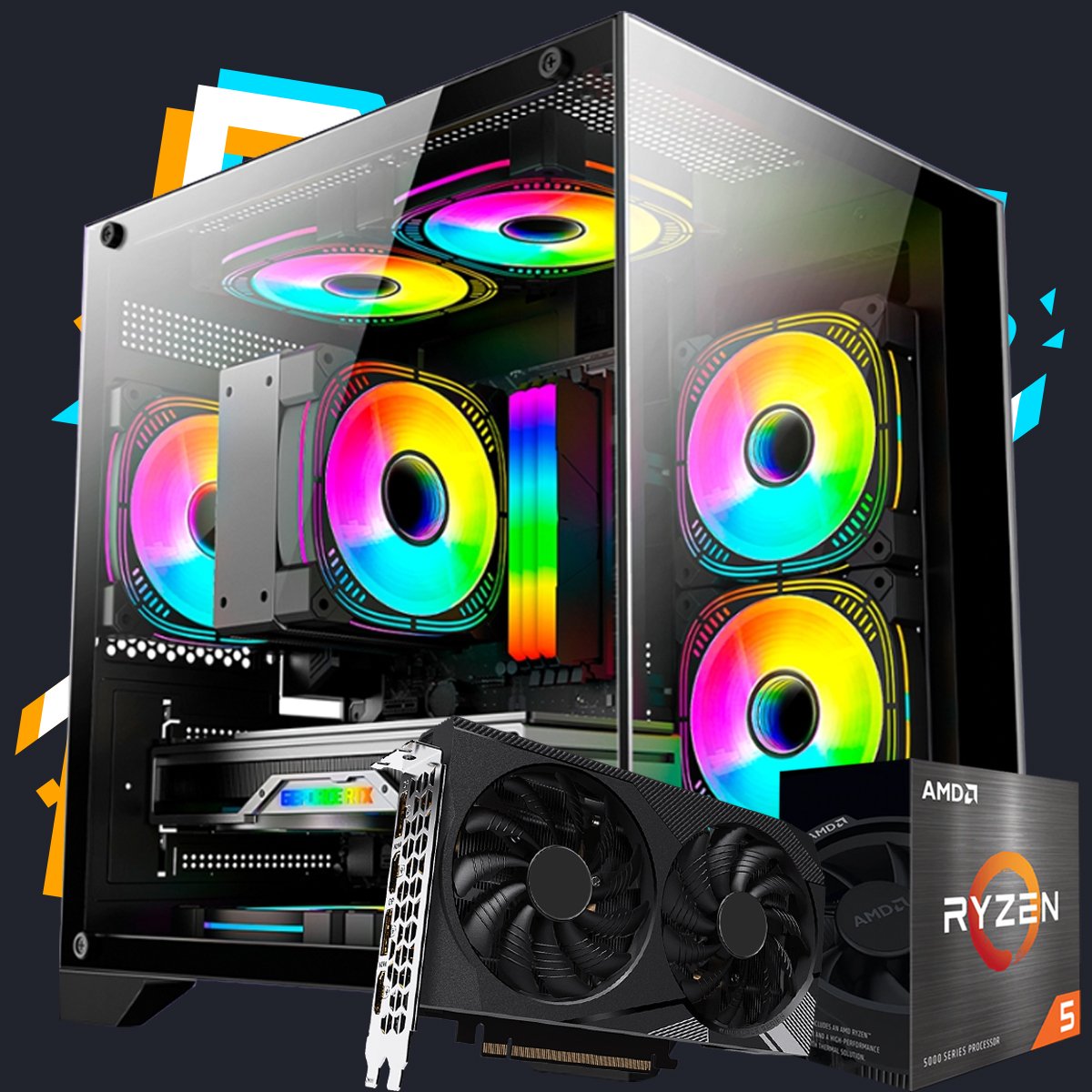 PC de Bureau Gamer GAMING X / I7 11700KF / RX 6600 MECH 2X 8G / 16 Go PC de Bureau Gamer GAMING X / I7 11700KF / RX 6600 MECH 2X 8G / 16 Go