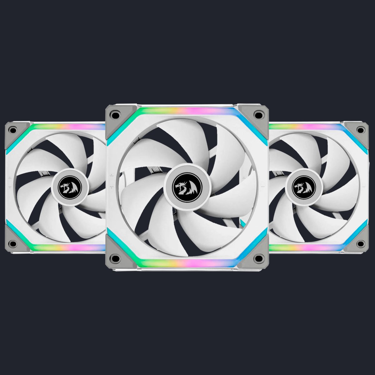 Kit 3 Cooler Fan Lian Li Uni Fan SL120 Redragon Spec ARGB - Branco
