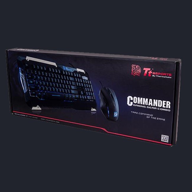 Kit Teclado e Mouse Gamer Commander Gear Combo Ttesports - KB-CMC-PLBLPB-01