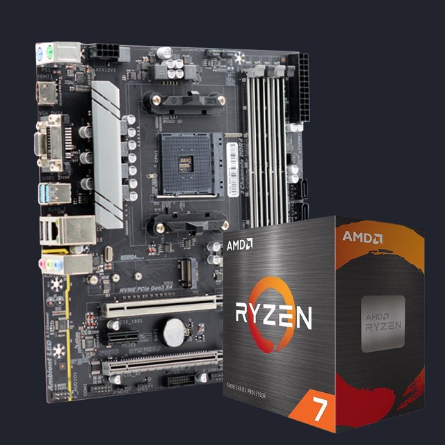 Kit Upgrade Processador AMD Ryzen 7 5700X + Placa mãe B550 AM4