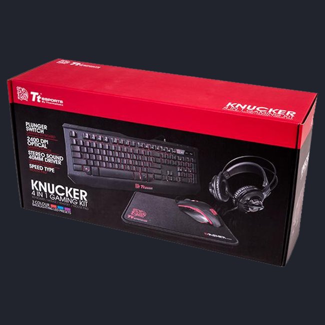Kit Teclado, Headset, Mousepad e Mouse Gamer Knucker Gear Combo Ttesports - KBGCKPLBLPB01 