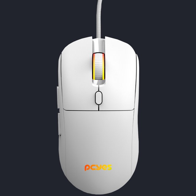 Mouse Gamer PCYES Basaran White Ghost - 12400 DPI - RGB - 6 Botões - PMGBRWG - Branco