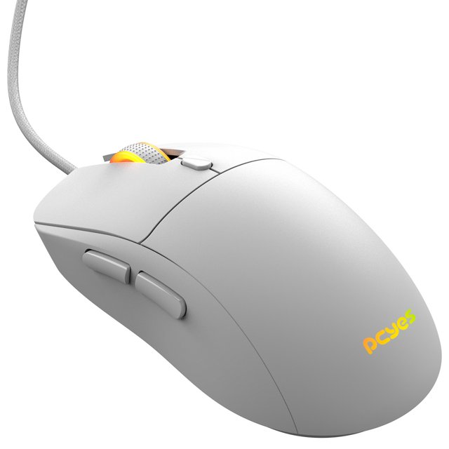 Mouse Gamer PCYES Basaran White Ghost - 12400 DPI - RGB - 6 Botões - PMGBRWG - Branco