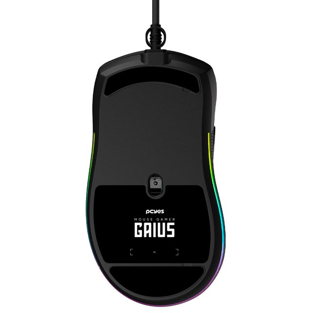 Mouse Gamer PCYES Gaius - 12400 DPI - RGB - 6 Botões - PMGGBV - Preto