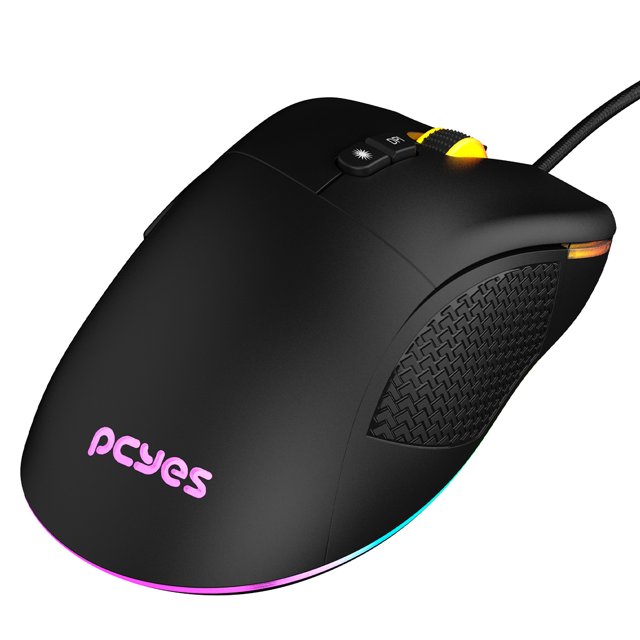 Mouse Gamer PCYES Gaius - 12400 DPI - RGB - 6 Botões - PMGGBV - Preto