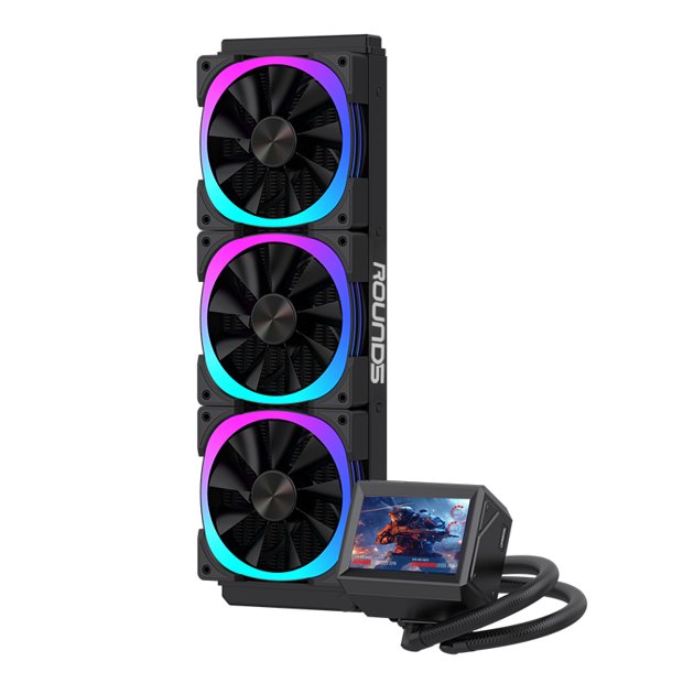 Water Cooler Notus Black ARGB 360mm Round 5, Display LCD, Intel e AMD ...